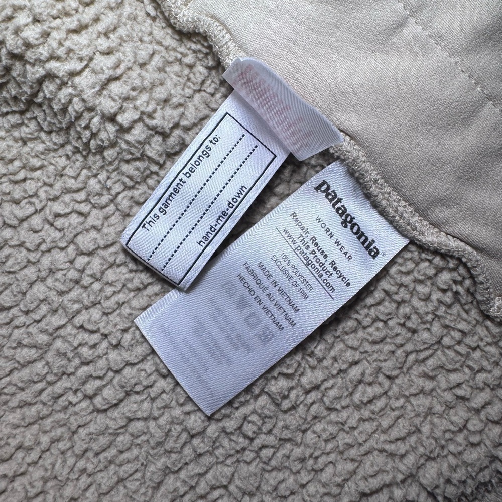 Girls Patagonia Fleece Tan Vest Size M 10 - Picture 6 of 6